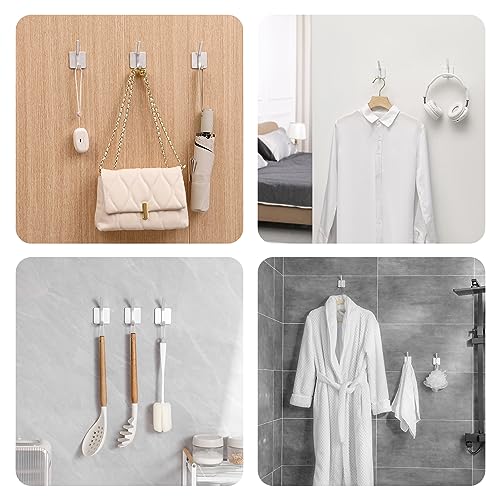 Paoli Heavy Duty Adhesive Wall Hooks, 30 lb Max Load Waterproof Hooks for Bathroom Towels Coats Bags, No Drill Damage-Free for Renters Apartment Dorm, Matte Emerald, 4 Pack - color: Emerald