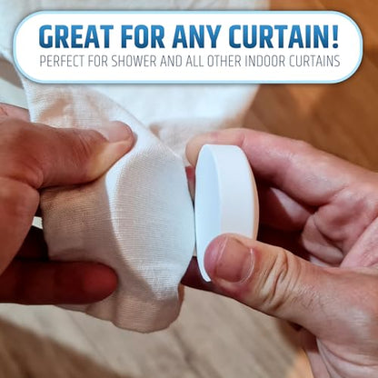 XL & Extra Heavy Powerful Anti-Billowing Magnetic Shower Curtain Weights for Splash-Free Bath Experience - 360° Silicone Wrapped - Will Never Rust - Prevent Curtain from Blowing | 4 XL Pairs | White - color: White, size: 4 XL Pairs