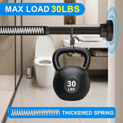 Black Shower Curtain Rod Adjustable 30-106 Inch, 7/8"Diameter 304 Stainless Steel Never Rust Non Slip Heavy Duty Tension Rod, No-Drill Spring Curtain Rod for Bathroom Kitchen - color: Black, size: 30-106 Inch