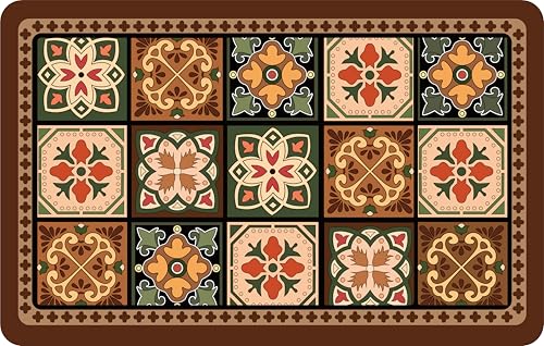 Boho Dish Drying Mat for Kitchen Counter - Super Absorbent Faux Leather Kitchen Mat, Quick Dry & Non-Slip Countertop Protector, Aesthetic Bohemian Decor for Coffee Bar (16"x21", Boho) - color: Boho, size: 16" x 21"