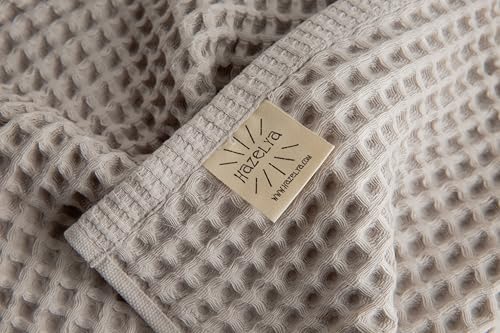 Waffle Cotton Bath Towels-100% Turkish Cotton, Quick Dry, Ultra Soft, Premium Absorbent, Weave Design, Fast Drying-2 Pieces Bath Towel Set (1 Large Bath Towel and 1 Hand Towel) (Beige) - color: Beige