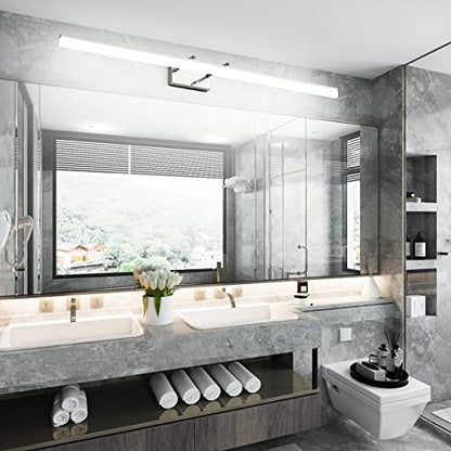 Aipsun 48 inch LED Vanity Lights Adjustable Bathroom Wall Light Fixtures Bathroom Lighting Fixture Over Mirror Chrome Modern Vanity Lighting 5500K - color: Chrome, size: 47.2 in