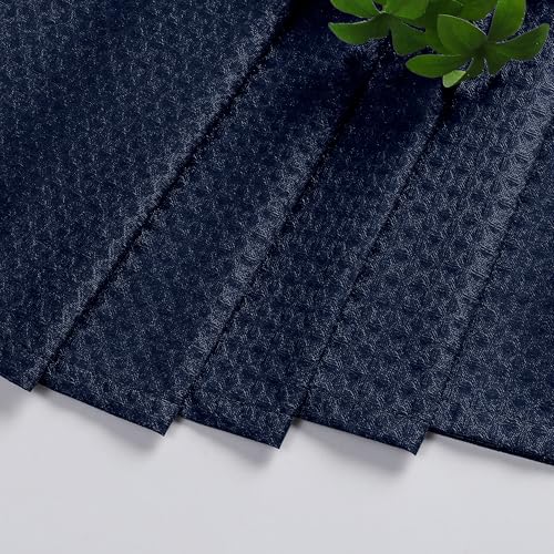Aiyufeng Navy Blue Shower Curtains for Bathroom，Dot Like Embossed Textured Waterproof Soft Polyester Cloth Shower Curtain，Hotel Spa Machine Washable，72Wx72L - color: Navy Blue, size: 72"W x 72"L (Pack of 1)