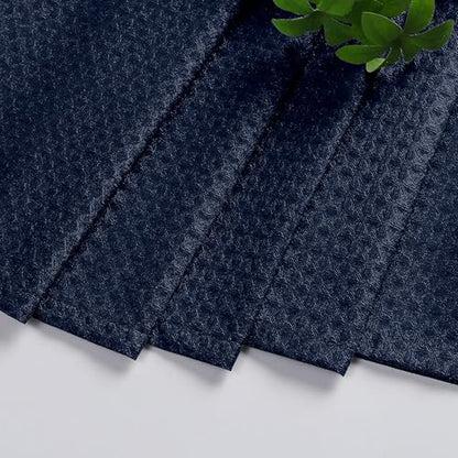 Aiyufeng Navy Blue Shower Curtains for Bathroom，Dot Like Embossed Textured Waterproof Soft Polyester Cloth Shower Curtain，Hotel Spa Machine Washable，72Wx72L - color: Navy Blue, size: 72"W x 72"L (Pack of 1)