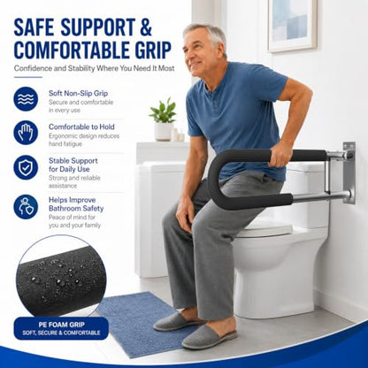 Handicap Grab Bars Rails 30 Inch Toilet Handrails Bathroom Safety Bar Hand Support Rail Handicapped Handrail Accessories for Seniors Elderly (30inch) - size: 30inch