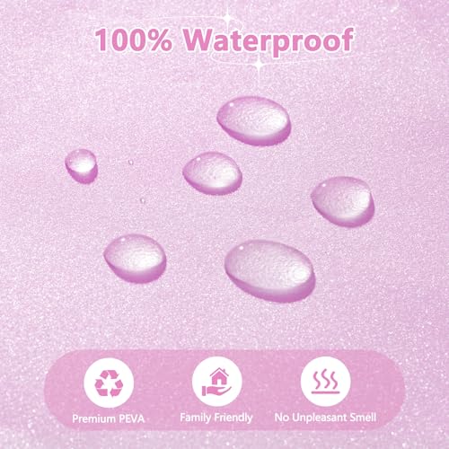 Seenus Dreamy Pink Glitter PEVA Shower Curtain Extra Long 78 Length, Waterproof Plastic Sparkle Shower Curtain Liner with 3 Large Magnets, 72x78 Inch Shimmery Rose Pink Bathroom Shower Curtain - color: Glitter Pink, size: 72"W x 78"L (Pack of 1)