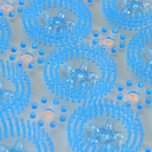 Balacoo PVC Bubbles Suction Bath Non-Slip Strong Cups with Mat Massage Blue for Safe Shower Tub Bathroom Bathing