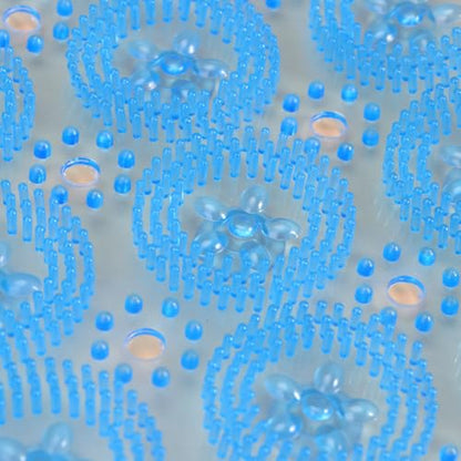 Balacoo PVC Bubbles Suction Bath Non-Slip Strong Cups with Mat Massage Blue for Safe Shower Tub Bathroom Bathing