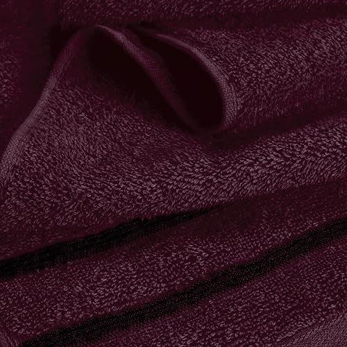 MyOwn Ultra Soft 6 Pack Cotton Towel Set, Contains 2 Bath Towels 28x55 inch, 2 Hand Towels 16x24 inch & 2 Wash Coths 12x12 inch, Ideal Everyday use, Compact & Lightweight - Burgundy, 71643 - color: Burgundy, size: 6-Piece Towel Set