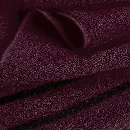 MyOwn Ultra Soft 6 Pack Cotton Towel Set, Contains 2 Bath Towels 28x55 inch, 2 Hand Towels 16x24 inch & 2 Wash Coths 12x12 inch, Ideal Everyday use, Compact & Lightweight - Burgundy, 71643 - color: Burgundy, size: 6-Piece Towel Set