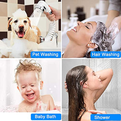 Sink Faucet Hose Shower Sprayer Attachment for Hair Washing&Pet Shower,Water Saving Aerator with 3-Way Diverter Valve for Bathroom Bathtub, Kitchen Faucet, Utility Laundry Tub(White) - color: White with 79" Hose