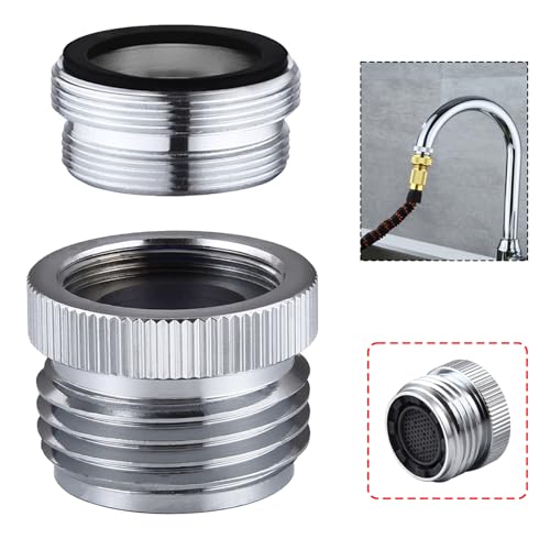 Faucet Adapter with Aerator, Sink Faucet to Garden Hose Adapter, Faucet Adapter to Garden Hose for Kitchen and Bathroom, hose attachment to sink，3/4" GHT Thread Chrome. - color: C-Faucet adapter