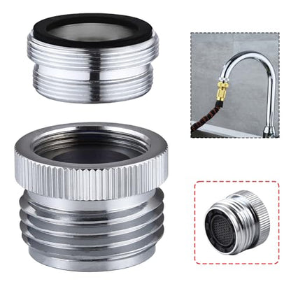 Faucet Adapter with Aerator, Sink Faucet to Garden Hose Adapter, Faucet Adapter to Garden Hose for Kitchen and Bathroom, hose attachment to sink，3/4" GHT Thread Chrome. - color: C-Faucet adapter