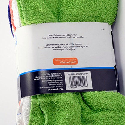 MAINSTAYS 18 Pack Assorted Cotton Terry Thin Washcloths Rags (NPWGO)