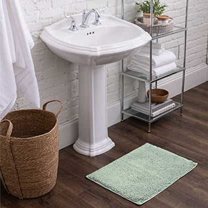 Mohawk Home Classic Cotton Ii Seaglass 1' 9" x 2' 10" Bath Mat - color: Sage Green, size: 1'9" x 2'10" (Rectangular)