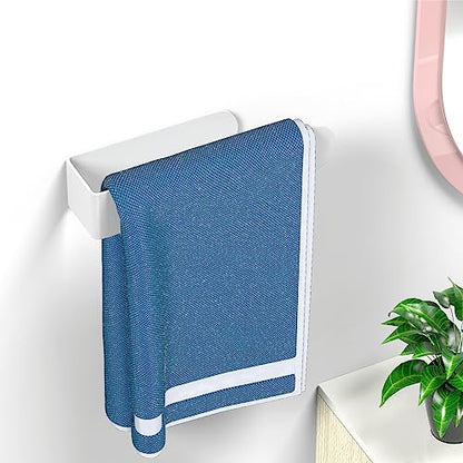 HUFEEOH Adhesive Hand Towel Holder, Kitchen Towel Rack Towel Bars Wall Mounted, Stainless Steel Bath Towel Holder for Bathroom Hotel Kitchen (8 inch, White) - color: White, size: 8 Inch