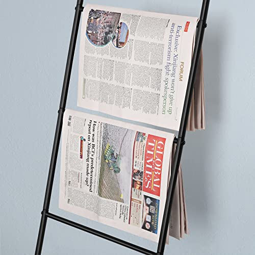 Blanket Ladder Black Towel Ladder for Bathroom Metal Blanket Rack for Living Room - color: Black