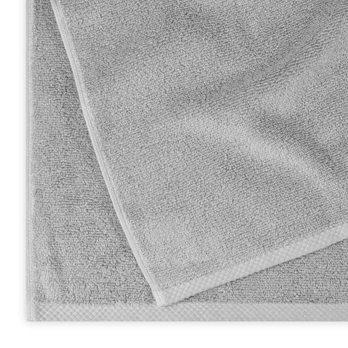 Amazon Basics 2 Piece Quick-Dry Oversize Bath Towel, 100% Cotton, 54" x 30", Platinum - color: Platinum, size: 2 Piece, style: Bath Towel (Pack of 2)