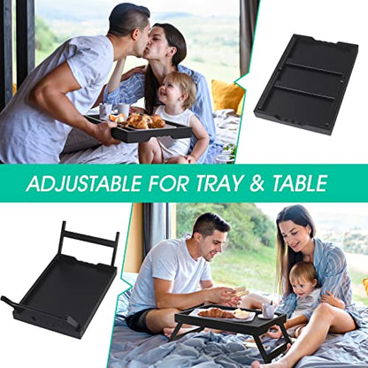 Artmeer FSC 100% Bamboo Bed Trays, Medium, 2-Pack, Black | Two FSC 100% bamboo bed trays with folding legs and handles for meals, reading, laptops and serving in bed. - color: Black, size: Medium (Pack of 2)