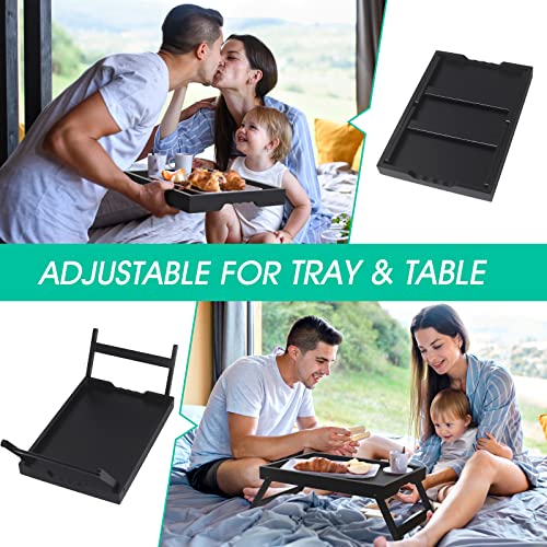 Artmeer FSC 100% Bamboo Bed Tray with Folding Legs, Medium, Black | FSC 100% bamboo bed tray with folding legs, handles and raised edges for meals, laptops, reading and serving in bed. - color: Black, size: Medium