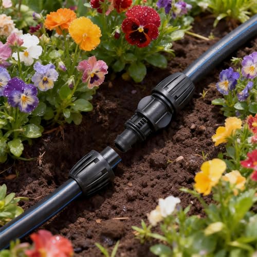 1/2 Inch Drip Irrigation Coupling Fittings, 10 Pieces Barbed Locked Coupler Connectors for 1/2 Inch Irrigation Tubing (1/2" ID x 0.670" OD) Anti-leak Straight Coupling for Garden Drip Systems - size: 1/2" Lock Nut Coupling