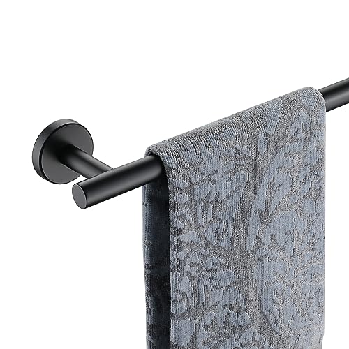 JQK Black Towel Bar, 20.5 Inch 304 Stainless Steel Thicken 0.8mm Towel Rack Bathroom, Towel Holder Matte Black Wall Mount, Useable Length 18 Inch, TB110L18-PB - color: Black, size: 20.5 Inch