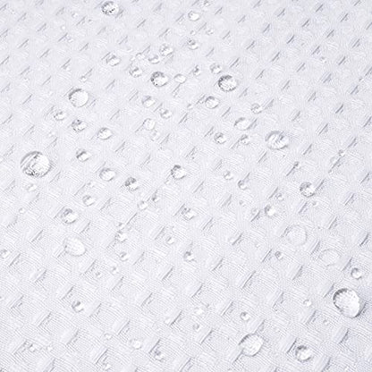 RiverDream Heavyweight Waffle No Hook Shower Curtain with Liner,White,71x86 | Dotted Waffle,Snap-in Liner,Heavy Duty,Quick Dry,Mesh Top Window,With Bottom Magnets,Hotel-Grade,Washable,Extra Long Size - color: White, size: 71"W x 86"L (Pack of 1)