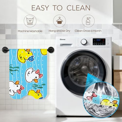 Baby Bath Mat for Tub, Non Slip Kids Bath Shower Mat, Duck | 40 X 16 Inch Large Bathtub Mat with Drain Holes and Suction Cups for Toddlers · Machine Washable and Waterproof - color: Duck