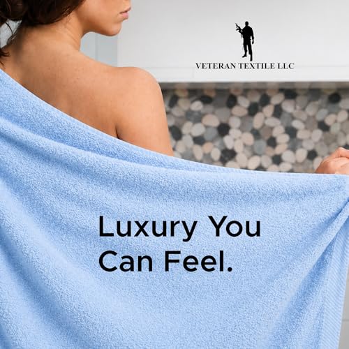 6 Pieces - Rhosus-Veteran Textile Turkish Cotton - Luxury Towel Set for Bathroom & Kitchen, 2 Bath Towels, 2 Hand Towels & 2 WashCloths *Valued $79.99* (SKYLITE Blue) - color: Skylite Blues
