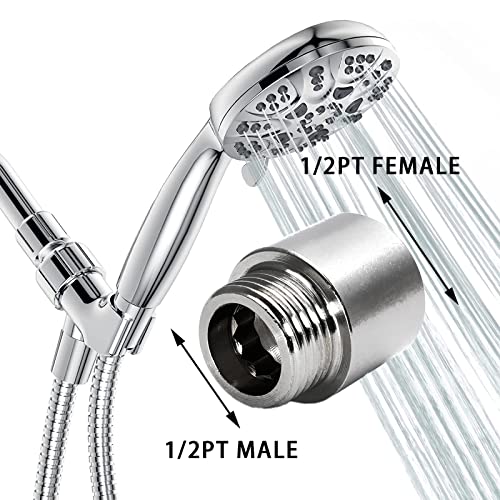 Shower Head Extension Arm, 20mm/0.78 Inch, 2pcs | 1/2PT Male to 1/2PT Female Thread, Stainless Steel, Cast Pipe Fitting Coupler - size: 20 mm