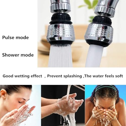 2PCS 360 Degree Swivel Faucet Aerator Deluxe Water Saving Faucet Sprayer Water Saving Bubbler Pressurized Faucet Filter Kitchen Accessories (360 Degree, Count, 2)