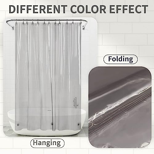 Barossa Design Clear Black Stall Shower Curtain Liner 36x 72 | Waterproof PEVA, 3 Bottom Magnets, Metal Grommets, Lightweight Plastic Shower Liner 36 x 72 Inches for Small Bathroom Stall - color: Black Clear, size: 36"W x 72"L (Pack of 1)