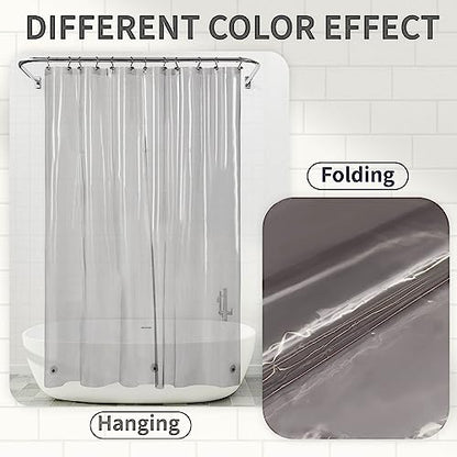 Barossa Design Clear Black Stall Shower Curtain Liner 36x 72 | Waterproof PEVA, 3 Bottom Magnets, Metal Grommets, Lightweight Plastic Shower Liner 36 x 72 Inches for Small Bathroom Stall - color: Black Clear, size: 36"W x 72"L (Pack of 1)