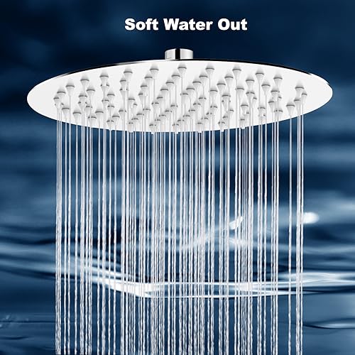 Midanya Round Rain Shower Head,High Pressure,Polish Chrome 10 Inch | 360°Swivel,Ceiling or Wall Mount,Waterfall Full Body Coverage,Bathroom Remodel,Stainless Steel Large Rainfall Shower Head - color: Chrome, size: 10 Inch
