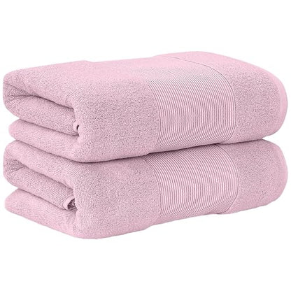 Modern Threads - Air Cloud 2-Pack 100% Zero-Twist Cotton Bath Sheet Set - Super Absorbent & Quick Dry - 500 GSM - Soft & Plush, Pink - color: Pink, size: 2-Pack Bath Sheet