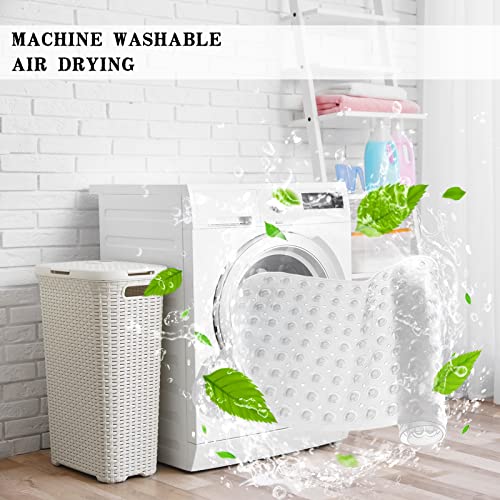 Bathtub and Shower Mats, Extra Long Non-Slip Bath Tub Mat 39 x 16 Inch, Machine Washable Bathmat with Suction Cups & Drain Holes for Bathroom Floor, Clear - color: Clear