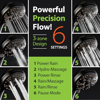 AquaDance High Pressure Luxury 6-mode Spiral Ergonomic Handheld Shower Head | Anti-clog Jets, Premium Stainless Steel Hose & Adjustable Bracket for the Ultimate Shower Spa Experience! / Bronze - color: Oil Rubbed Bronze, size: 2.5 Gallon Per Minute, style