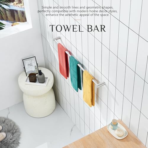 KOKOSIRI Bath Towel Bars Brushed Nickel Bathroom Towel Holder 32-Inch Wall Mounted Racks Bathroom Hardware Accessories Stainless Steel, B4007BR-L32 - color: Brushed Nickel, size: 32-Inch