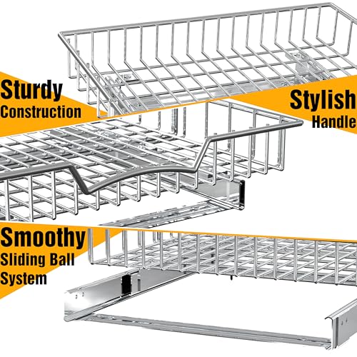 Simple Houseware Under Cabinet Pull Out Sliding Shelf Drawer, 18Dx17W | for Kitchen Organizer - size: 18" D x 17" W