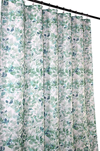 Serafina Home Hotel Quality Fabric Bathroom Shower Curtain: Lush Nature Leaf - Sage Green Grey Teal (Lush Nature, 72 x 70 inches) - color: Botanical