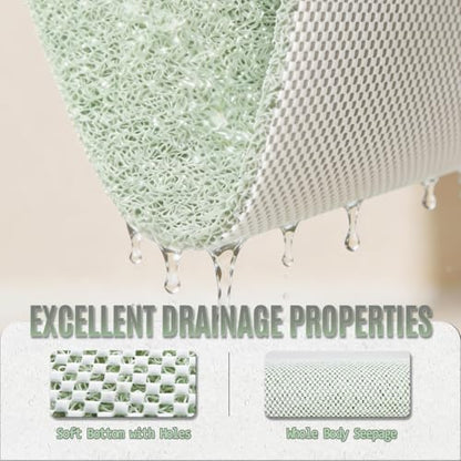 17 * 24in Shower Mat Bathtub Mat Non Slip | Bathmats Non Slip, Quick Drying Foot Scrubber Loofah Mats for Inside Shower, Tub, Bathroom, Home, Mint Green - color: Mint Green, size: 24" x 17" (Rectangular)