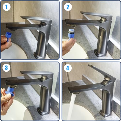 8PCS Faucet Aerator, 18.5mm Water-Saving Flow Limiter Set for Bathroom or Kitchen Replacement Parts, With 2PCS Wrench Disassembly Tool(1.5GPM)