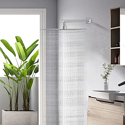 Shower Arm, Rain Shower Head Extension Extender, With Flange and Teflon Tape, Made of Thicken Stainless Steel for Bathroom Rainfall Shower (16 Inch, Brushed Nickel) - color: Brushed Nickel, style: 16 Inch