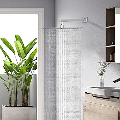 Shower Arm, Rain Shower Head Extension Extender, With Flange and Teflon Tape, Made of Thicken Stainless Steel for Bathroom Rainfall Shower (16 Inch, Brushed Nickel) - color: Brushed Nickel, style: 16 Inch