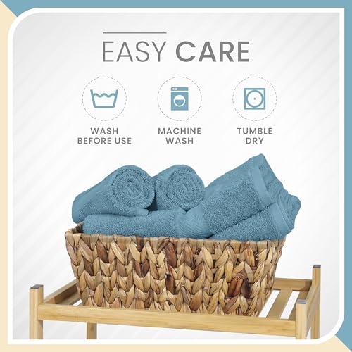 Martex 6-Piece 100% Ringspun Cotton Towel Set, Blue | Quick Dry, Super Absorbent & Soft, Lightweight, 2 Bath, 2 Hand, 2 Wash Cloths - color: Blue