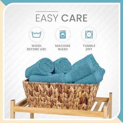 Martex 6-Piece 100% Ringspun Cotton Towel Set, Blue | Quick Dry, Super Absorbent & Soft, Lightweight, 2 Bath, 2 Hand, 2 Wash Cloths - color: Blue