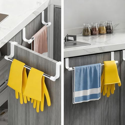 Over Door Towel Rack,Stainless Steel Kitchen Holder for Cabinet & Cupboard,Dish Towel Hanger Bar,Silver - color: Silver