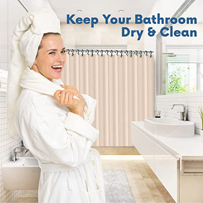 No Smell Shower Curtain Liner 72x72 Beige - PEVA Plastic Shower Curtain for Bathroom, PVC-Free Waterproof Sand Shower Liner with Metal Grommets and Magnet-Weighted Bottom Hem - Washable Liner - color: Sand
