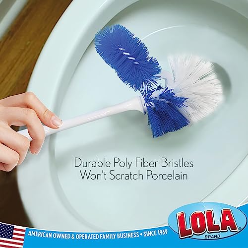 LOLA Classic Toilet Brush w/Under-The-Rim Scrubber, deep Cleans The Entire Toilet Bowl, Non-Slip Handle w/Rubber Comfort Grip, 1 Pack - size: 1 Count, style: Toilet Brush w/Under Rim