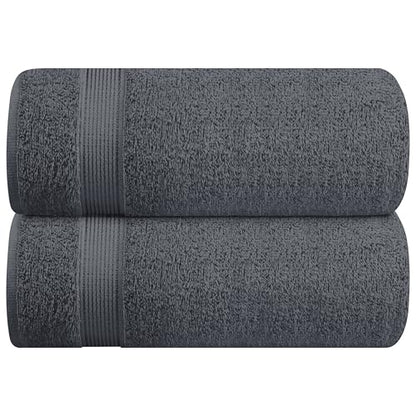 Belizzi Home Cotton 2 Pack Oversized Bath Sheet 35x70, Large Bath Sheet, Ultra Soft, Absorbent, Compact, Eco-Friendly, Recyclable, Quick Drying and Lightweight Towel - Charcoal Grey - color: Charcoal Grey, size: 2 Pack Bath Sheet